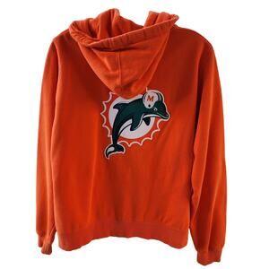 Miami Dolphins NFL Pro Line Orange Zip-up Fleece Hoodie Sweatshirt sz M Unisex